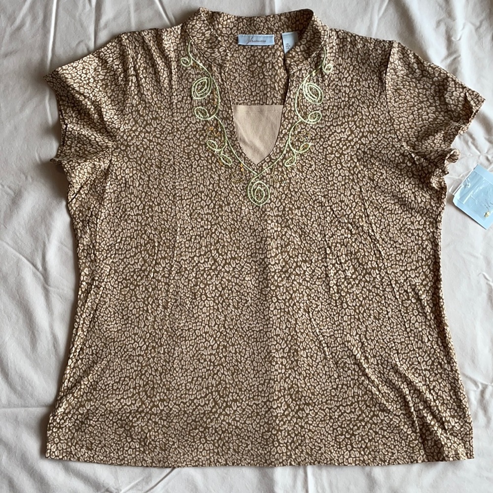 JH Collectibles Animal Print Embezzled Top
